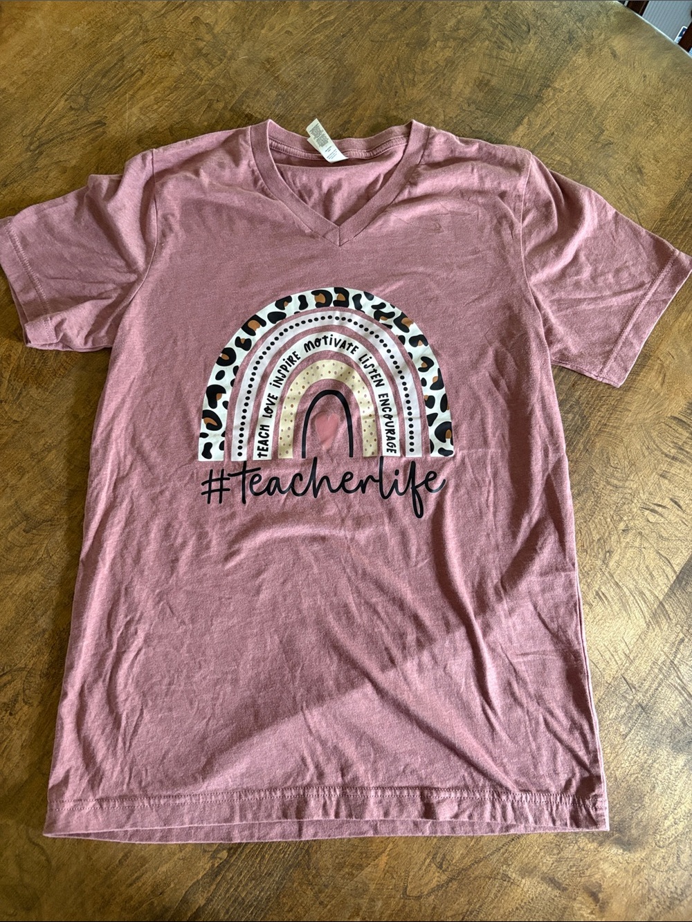 Mauve #TeacherLife Short Sleeve Graphic Tee
